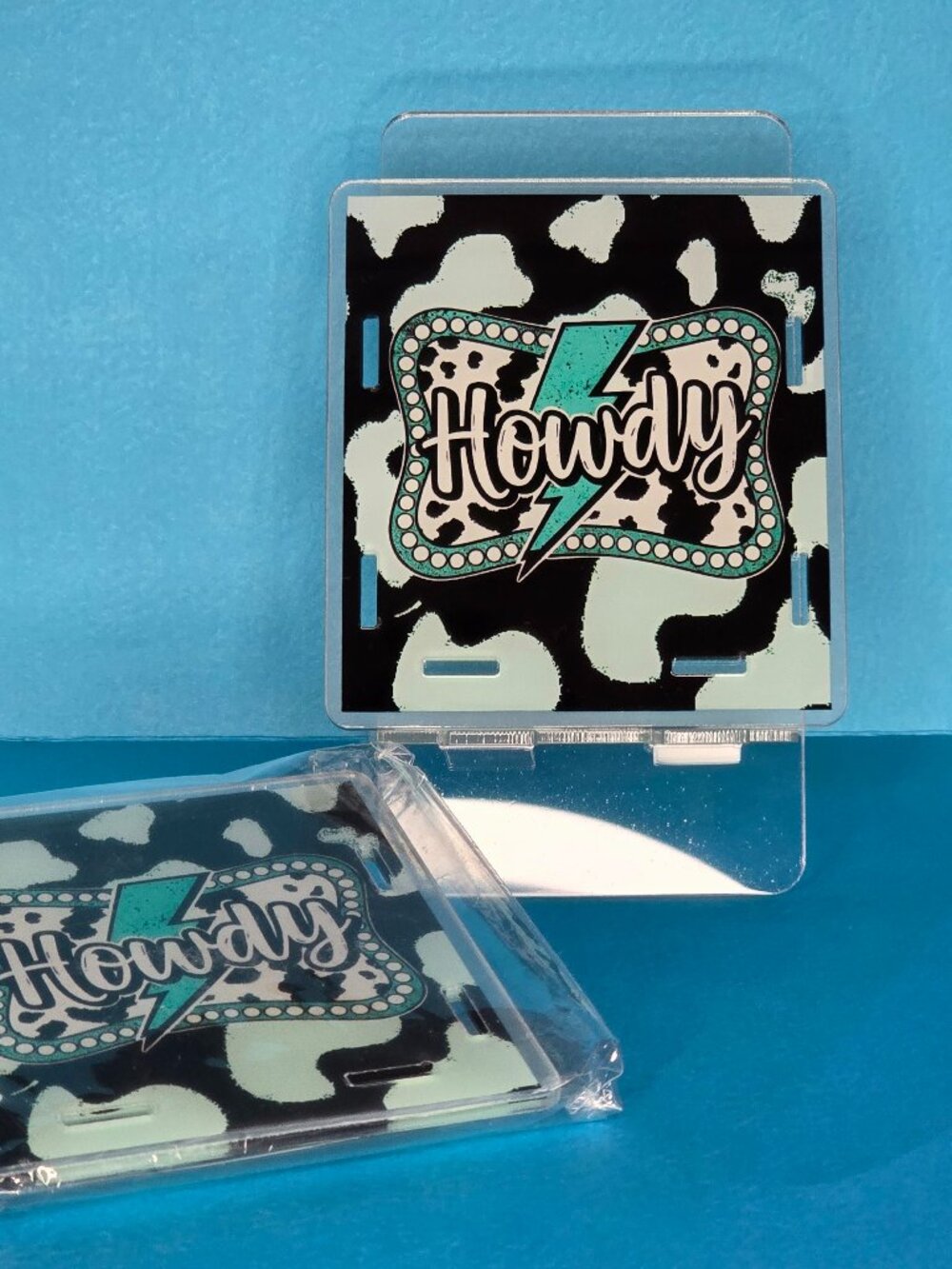 Acrylic Pen Holder, "Howdy" Western Style